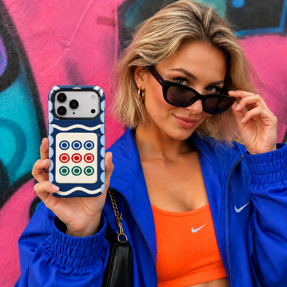 Ocean Nine | Navy Mahjong Phone Case — view 13