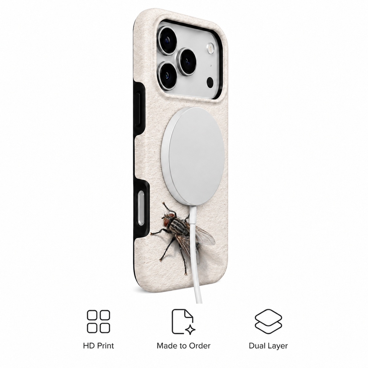 Paper Fly | Minimal Housefly Phone Case — view 3