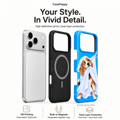 Peekaboo Beagle | Blue Ghost Dog Phone Case — view 4