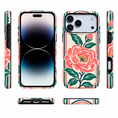 Peony Frame | Coral Floral Mahjong Phone Case — view 5