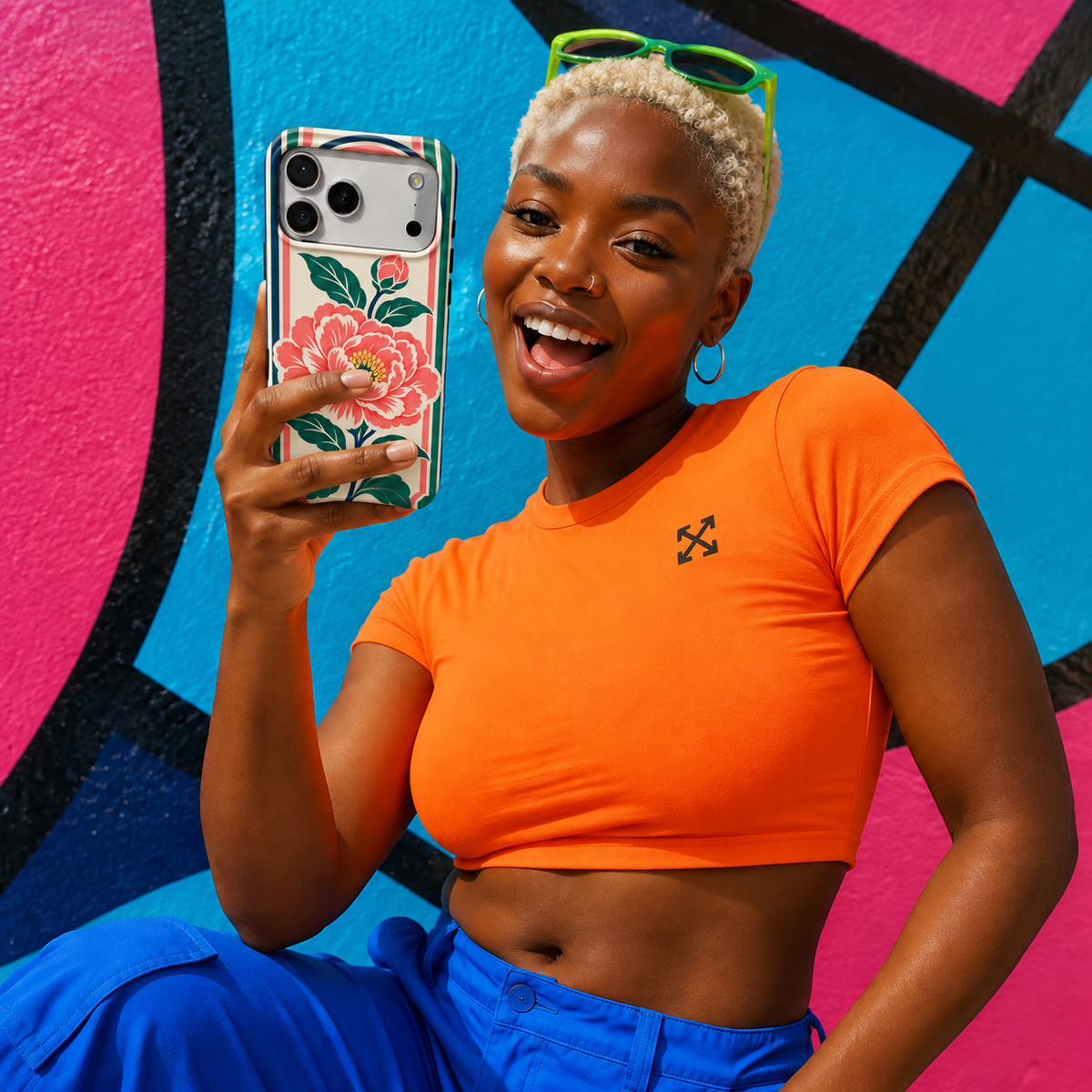 Peony Frame | Coral Floral Mahjong Phone Case — view 10