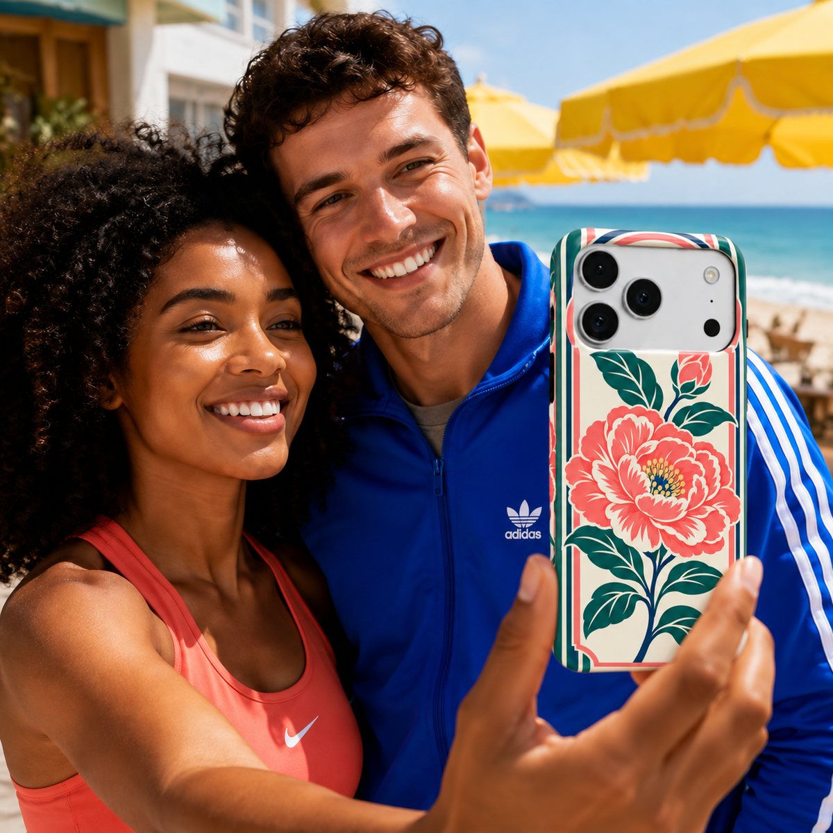 Peony Frame | Coral Floral Mahjong Phone Case — view 11