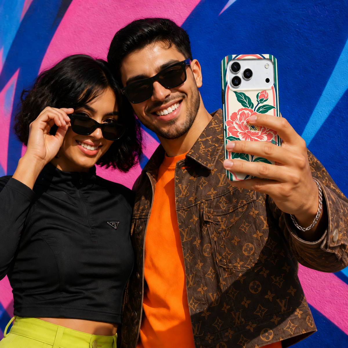 Peony Frame | Coral Floral Mahjong Phone Case — view 12