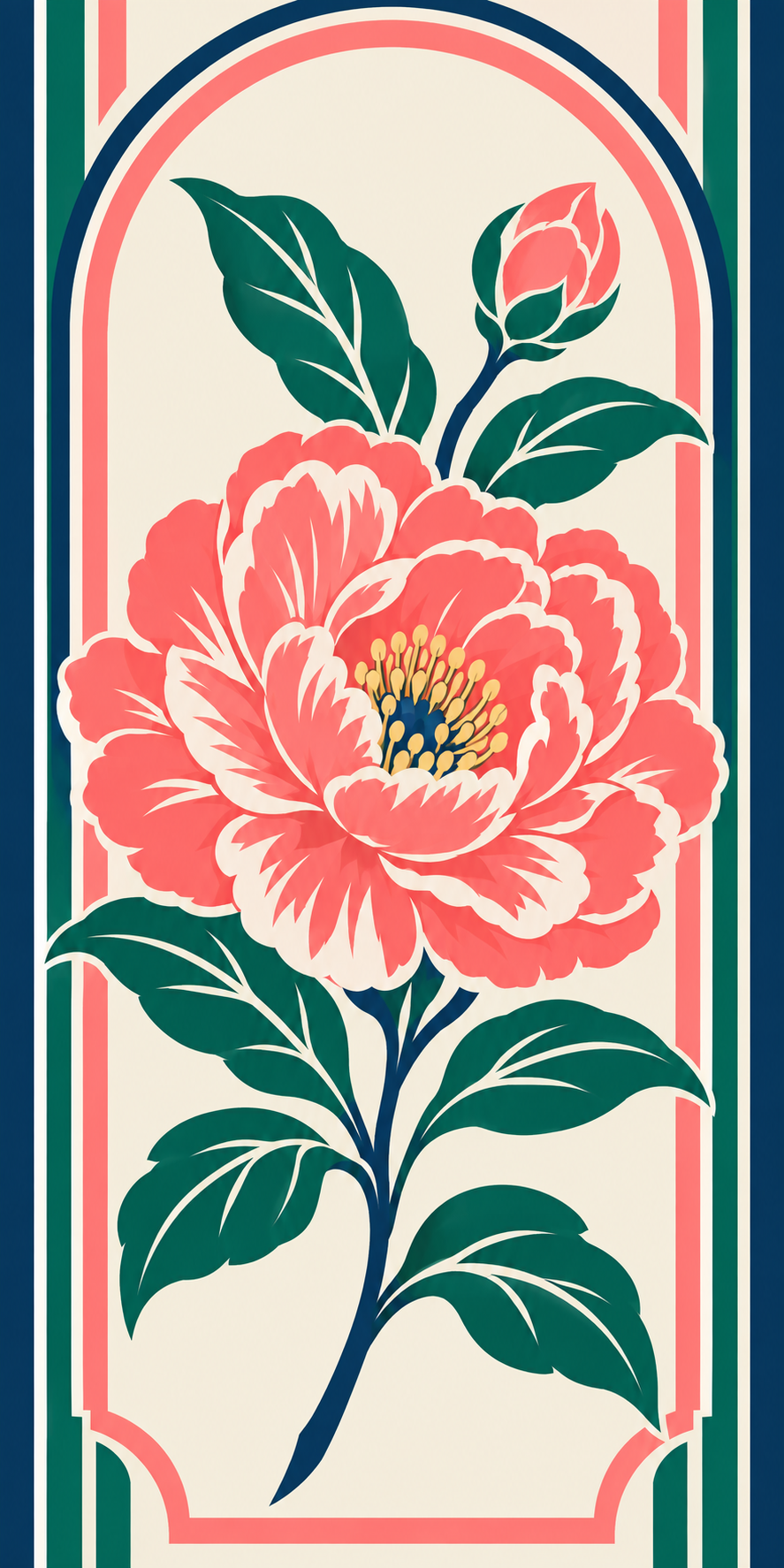 Peony Frame | Coral Floral Mahjong Phone Case — view 15