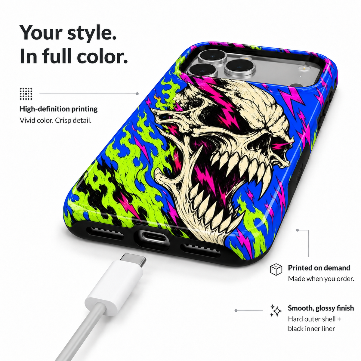 Razor Skull Phone Case — view 6