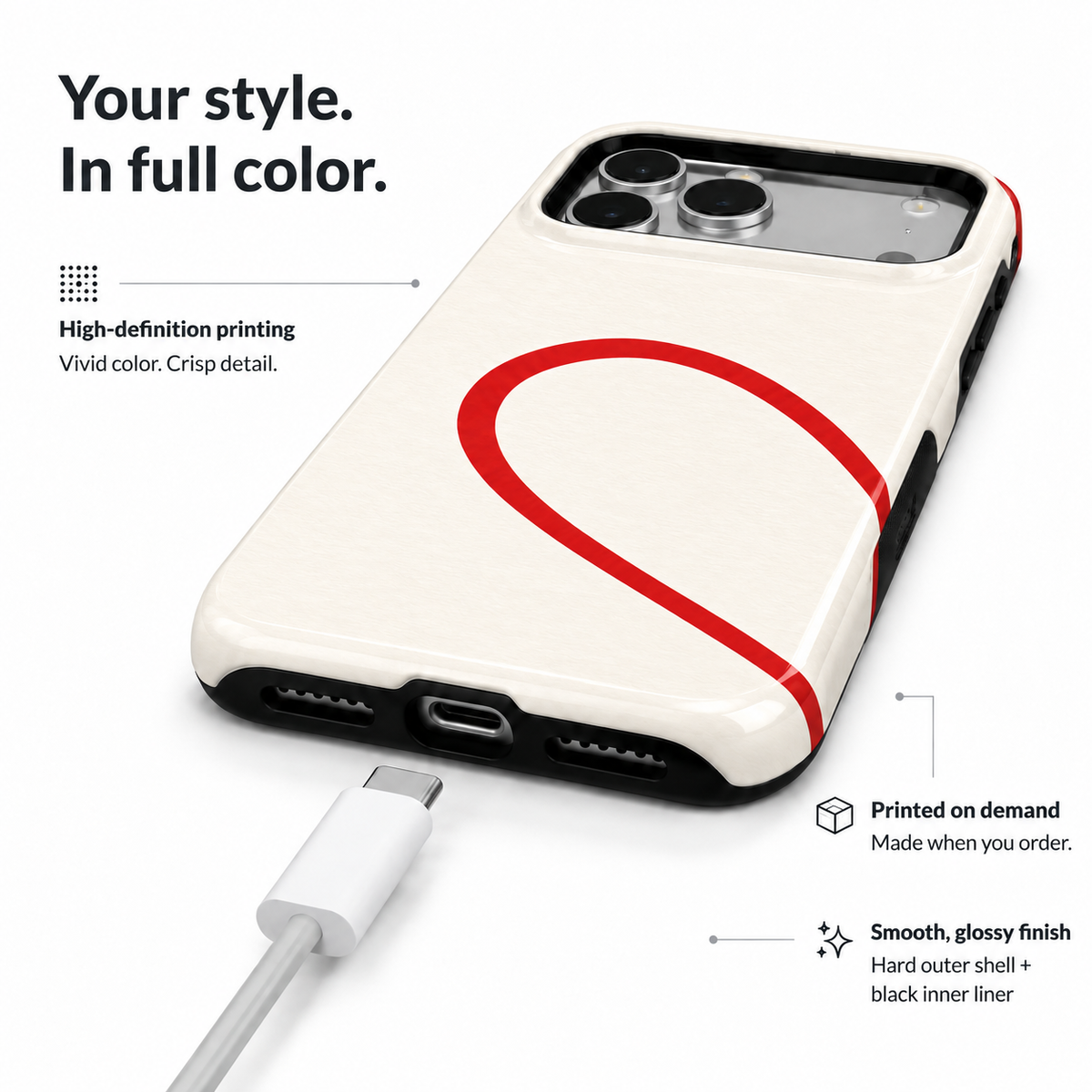 Red Thread Heart A Phone Case — view 6