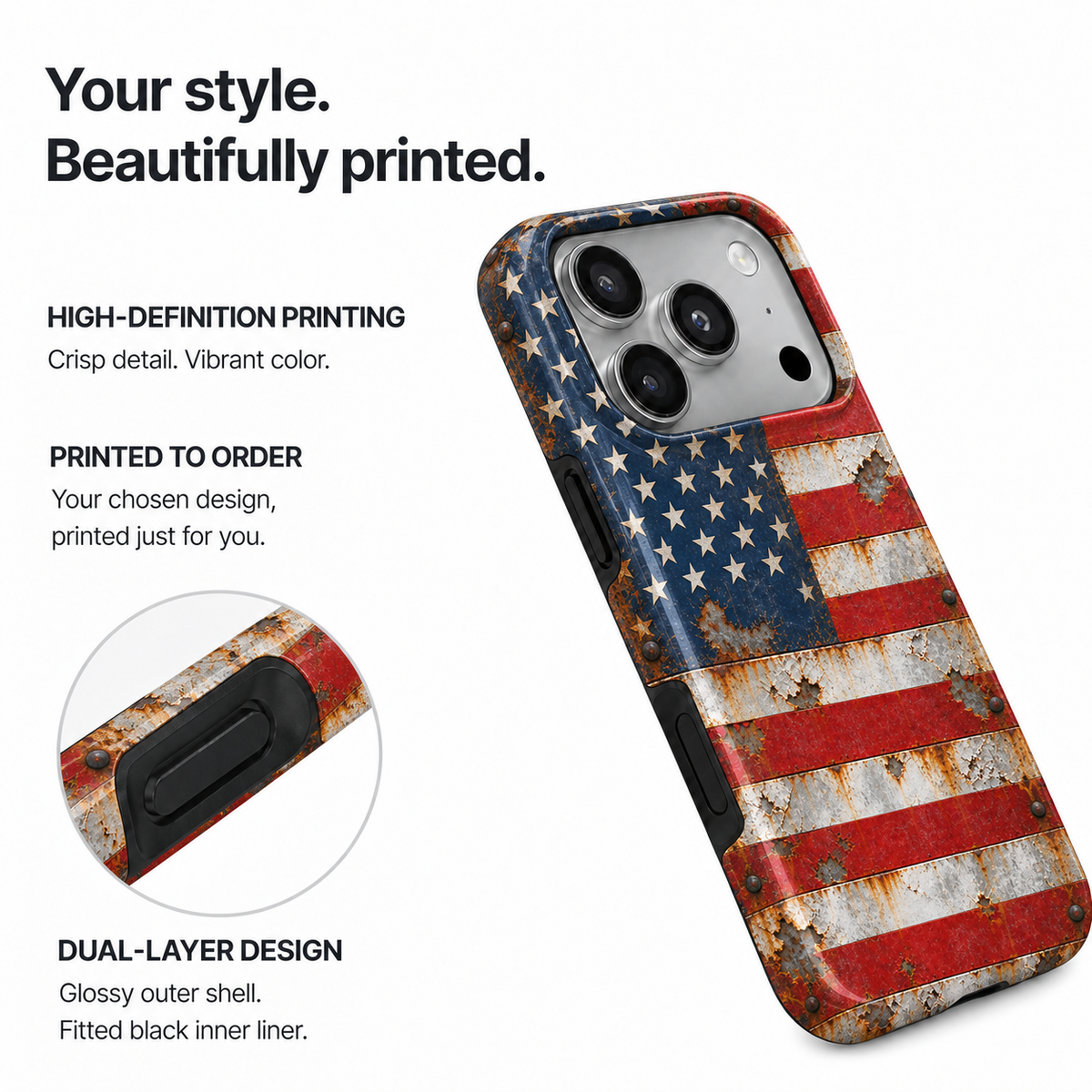 Rusted Stars & Stripes Phone Case — view 8