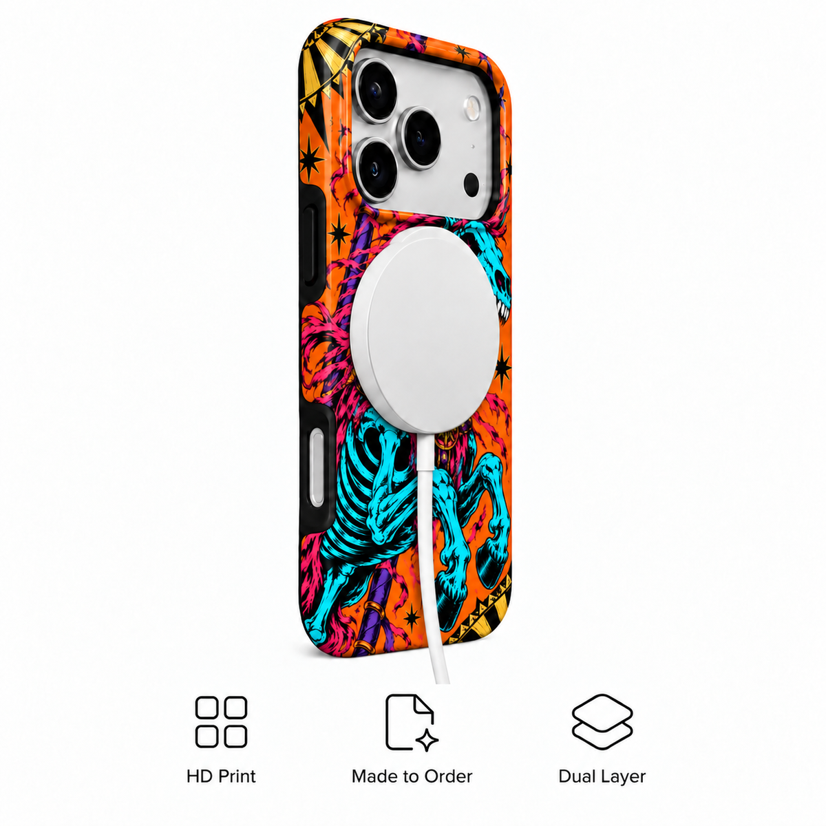 Skeletal Carnival Horse Phone Case — view 3