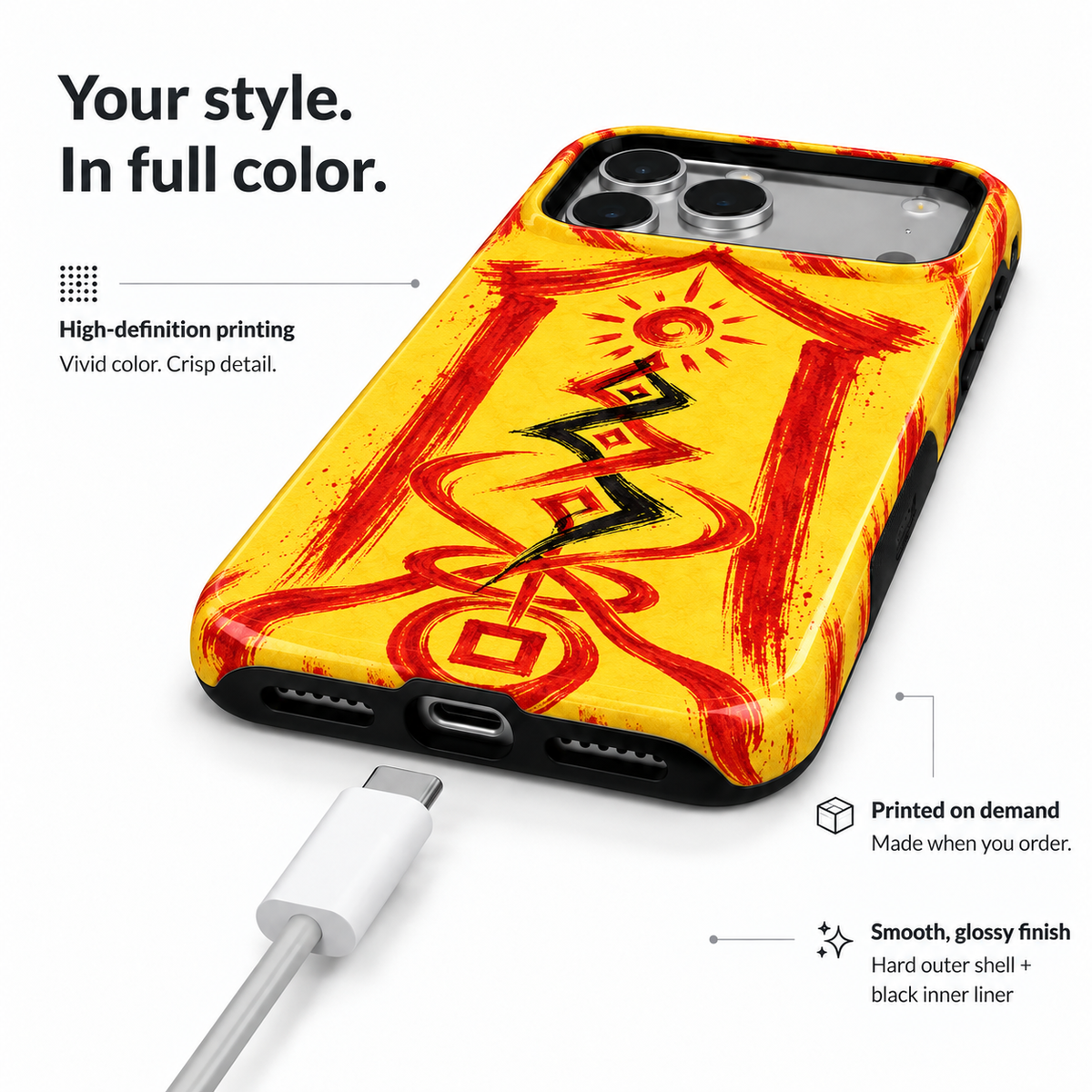 Sun Gate Sigil | Yellow Talisman Phone Case — view 6