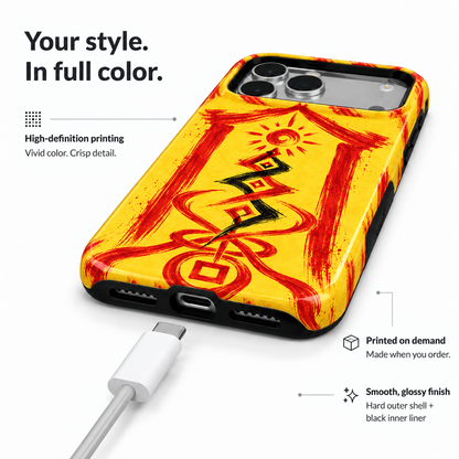 Sun Gate Sigil | Yellow Talisman Phone Case — view 6