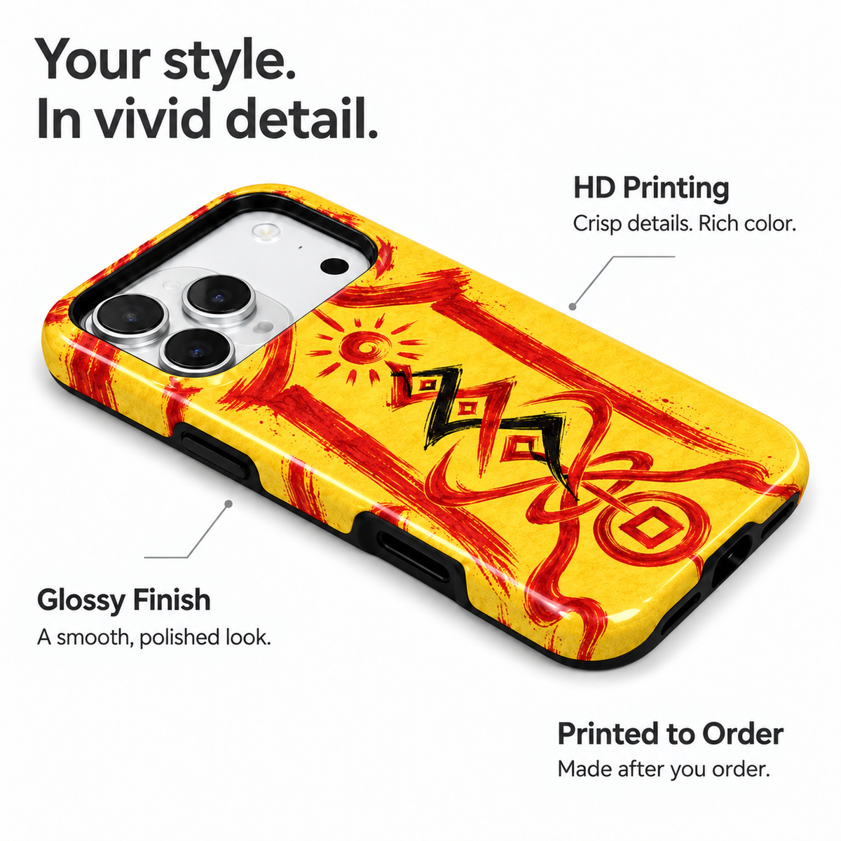 Sun Gate Sigil | Yellow Talisman Phone Case — view 7