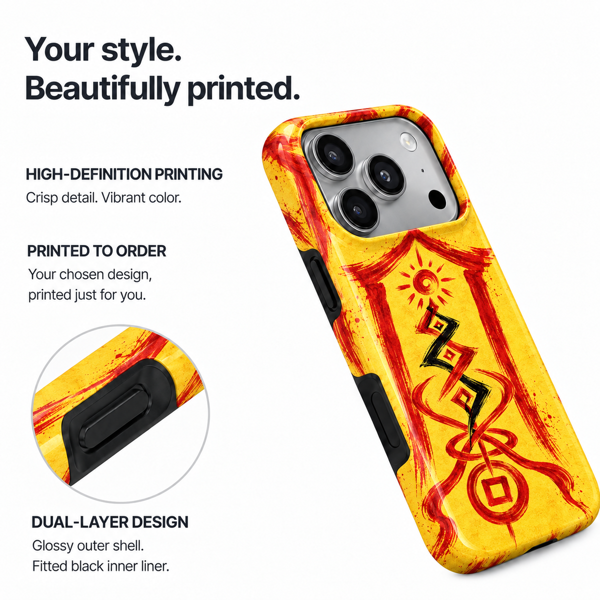 Sun Gate Sigil | Yellow Talisman Phone Case — view 8