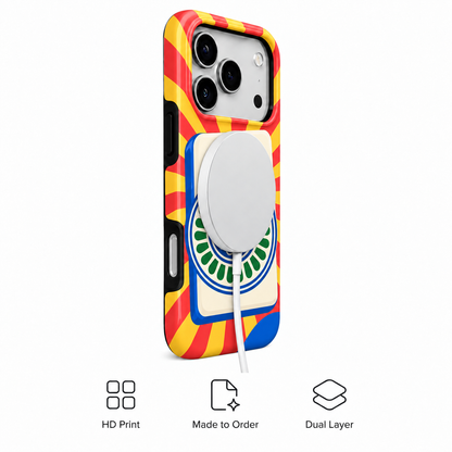 Sunburst One | Red & Yellow Mahjong Phone Case — view 3