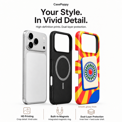 Sunburst One | Red & Yellow Mahjong Phone Case — view 4