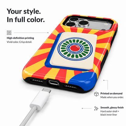 Sunburst One | Red & Yellow Mahjong Phone Case — view 6
