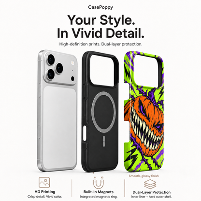 Thorn Grin | Neon Jack-o'-Lantern Phone Case — view 4