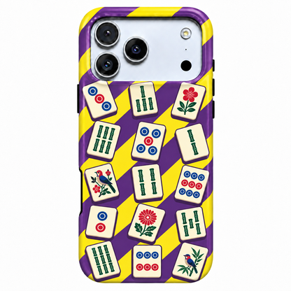 Tile Scatter | Purple & Yellow Mahjong Phone Case — view 1
