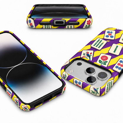 Tile Scatter | Purple & Yellow Mahjong Phone Case — view 8