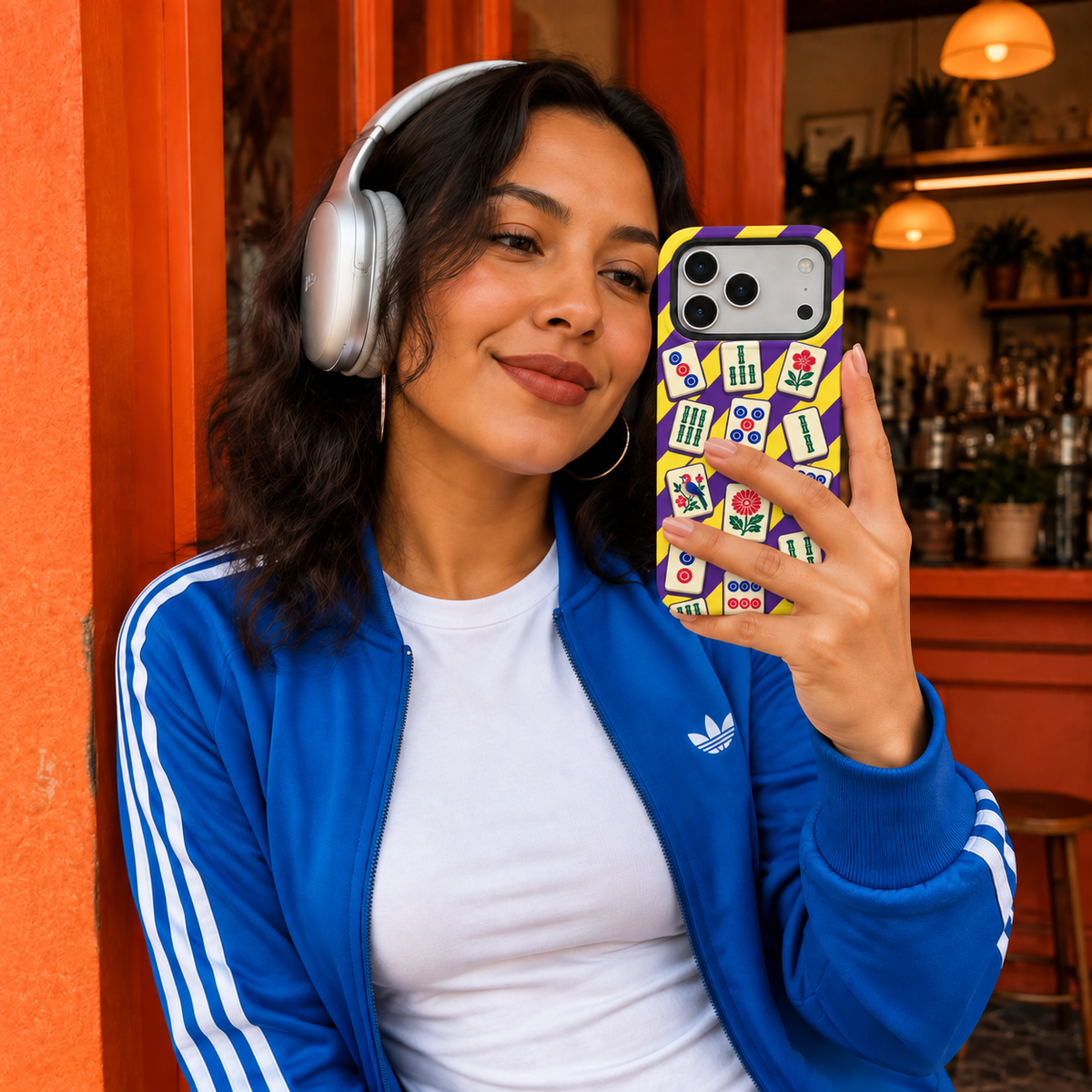 Tile Scatter | Purple & Yellow Mahjong Phone Case — view 14