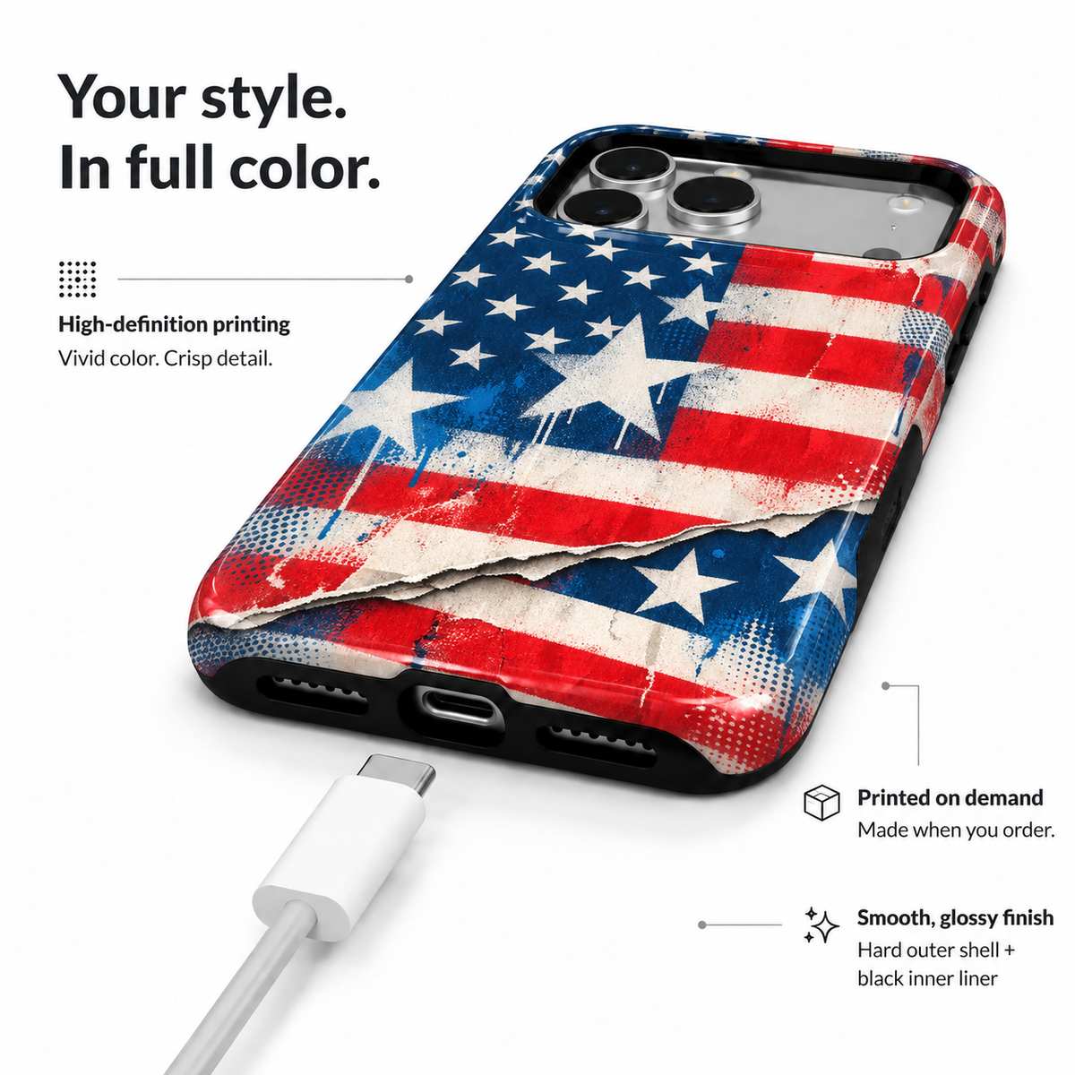 Torn Star Flag Phone Case — view 6