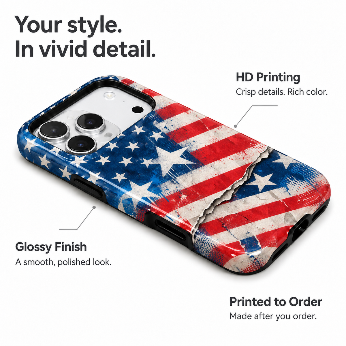 Torn Star Flag Phone Case — view 7