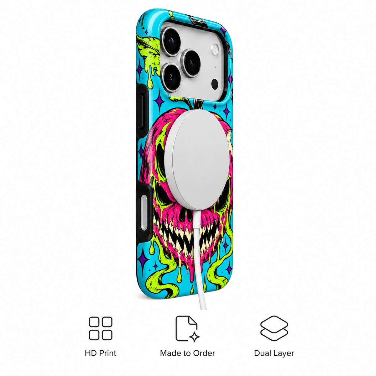 Toxic Harvest | Dripping Skull Pumpkin Phone Case — view 3