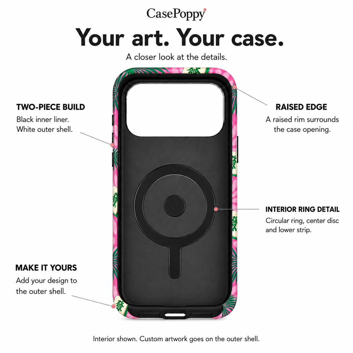 Tropical Fortune | Pink & Green Mahjong Phone Case — view 10