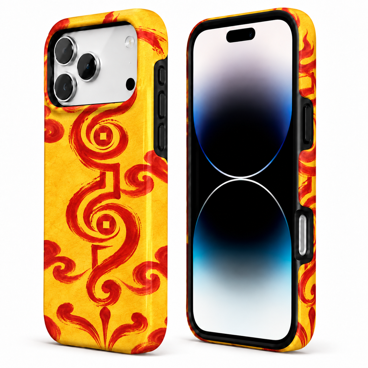 Twin Spiral Seal | Yellow Talisman Phone Case — view 2