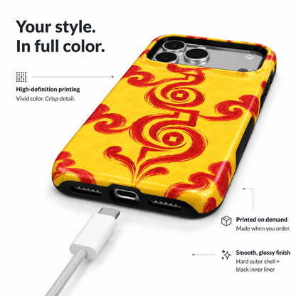 Twin Spiral Seal | Yellow Talisman Phone Case — view 6