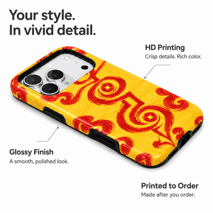 Twin Spiral Seal | Yellow Talisman Phone Case — view 7