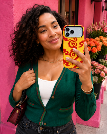 Twin Spiral Seal | Yellow Talisman Phone Case — view 14