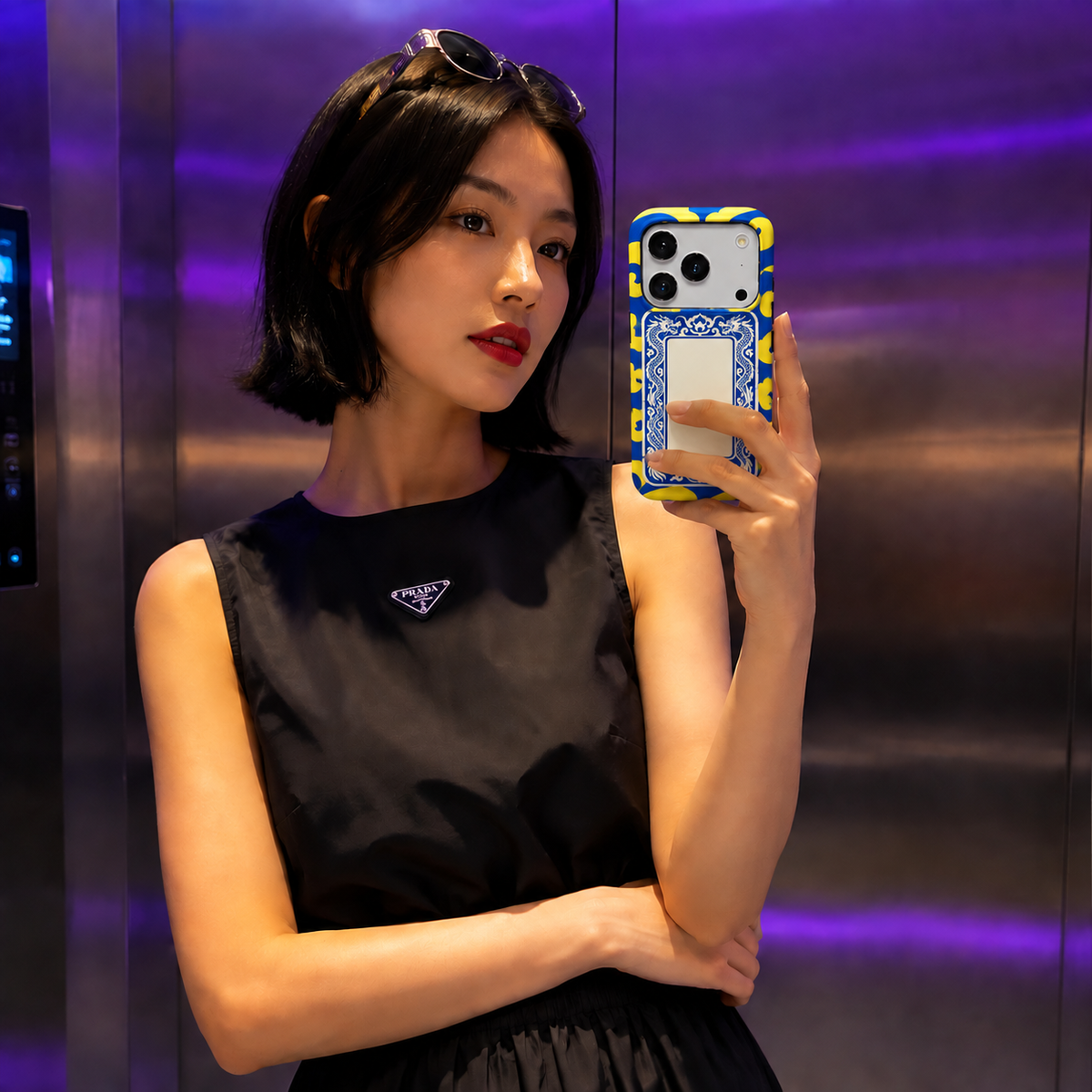 White Dragon Frame | Blue & Yellow Mahjong Phone Case — view 13