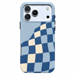 Blue Check Wave | Wavy Checkerboard Phone Case