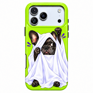 Acid Boo | Neon Ghost French Bulldog Phone Case — view 1