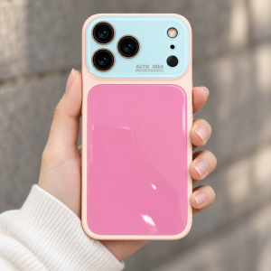 Glossy colorblock phone case in playful colors