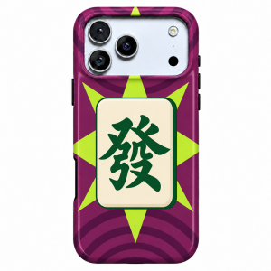 Neon Fortune | Purple & Green Mahjong Phone Case — view 1