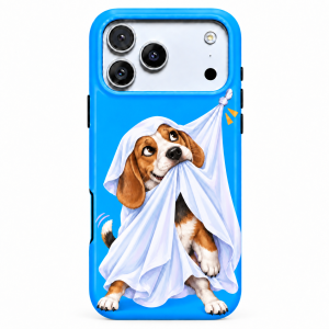 Peekaboo Beagle | Blue Ghost Dog Phone Case — view 1