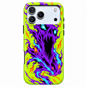 Phantom Static | Neon Flame Ghost Phone Case — view 1