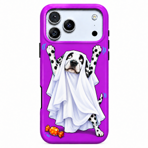 Purple Paws | Ghost Dalmatian Phone Case — view 1